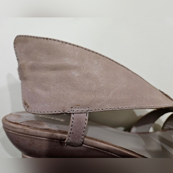 LEON MAX platform leather sandals 8.5 Bale taupe GUC tan statement shoes - Picture 12 of 16